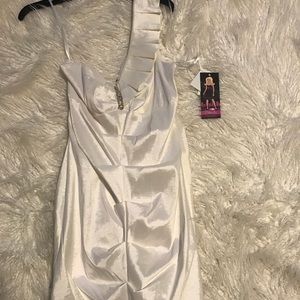 Sexy white one shoulder dress